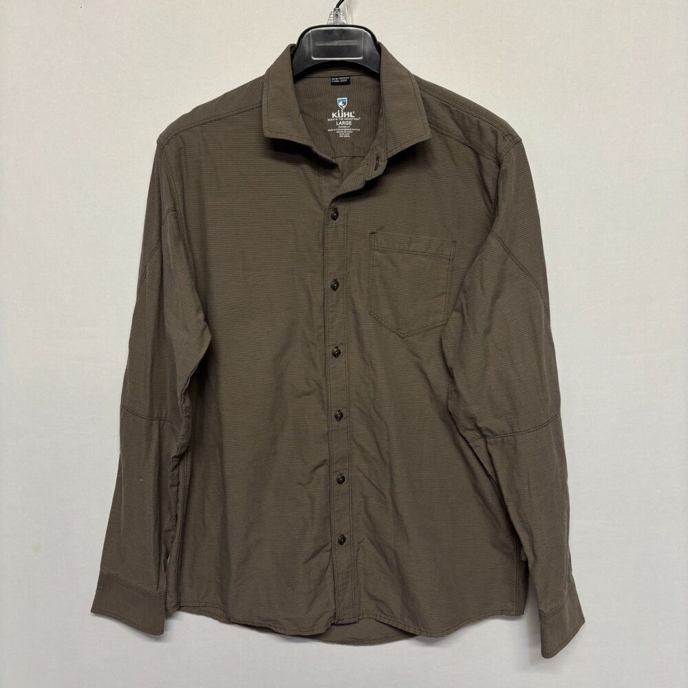 Kuhl Men Long Sleeve Button Down Shirt Top Size Large Tapered Fit D133 -27
